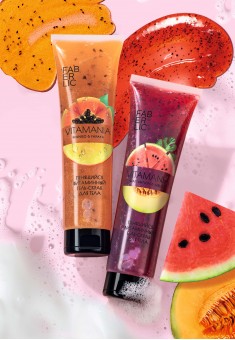 Пенящийся витаминный гель-скраб для тела «Манго и папайя» Vitamania